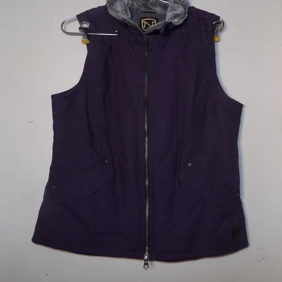 Noble Outfitters Quilted Cotton & Faux Fur Vest Big Girl's Sz L - Picture 1 of 5